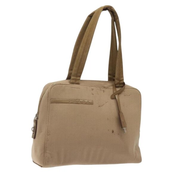 PRADA Sports Hand Bag Nylon Beige Silver Auth ti3096 - Picture 1 of 16